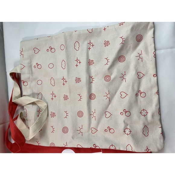 2 of CLARINS Cotton Canvas "Soooo Cool" Reusable Coral & Cream 13"x15" Tote Bag - Picture 2 of 5